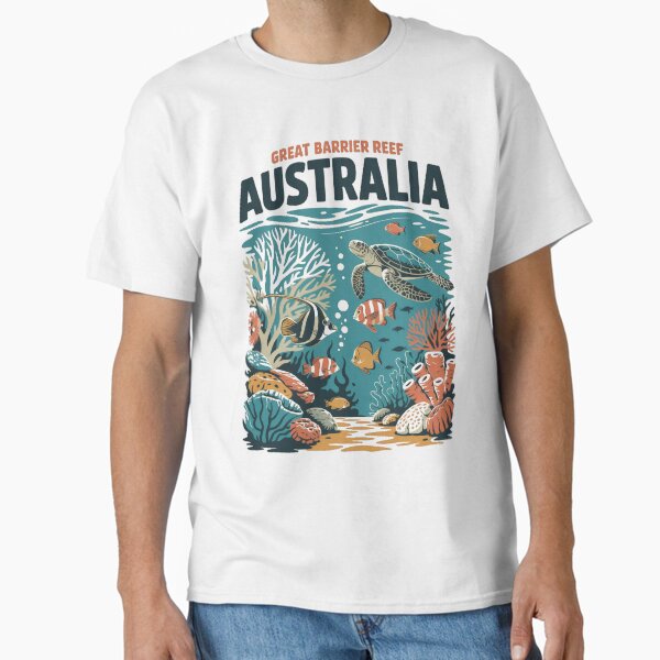 Artikel-Vorschau von Vintage Retro Reiseplakat Great Barrier Reef Australia – Bunte Unterwasserwelt mit Meeresschildkröte & Korallen, designt und verkauft von pod24.
