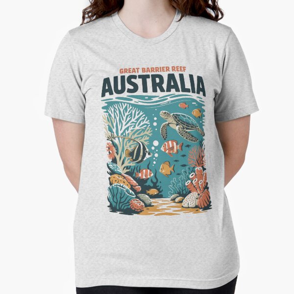 Artikel-Vorschau von Vintage Retro Reiseplakat Great Barrier Reef Australia – Bunte Unterwasserwelt mit Meeresschildkröte & Korallen, designt und verkauft von pod24.