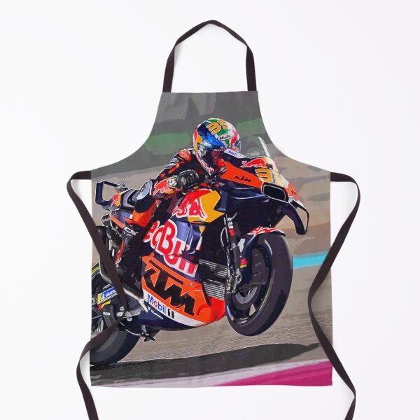 Artikelvorschau, Brad Binder fährt mit seinem 2025er MotoGP-Motorrad und beschleunigt aus der Kurve, wobei er ein kleines Wheelie-Aquarell macht entworfen und verkauft von Rodissimus1984.