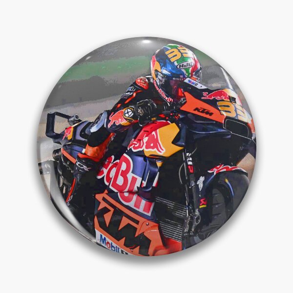 Item preview, Brad Binder racing his 2025 MotoGP Motorcycle accelerating out of the corner making a small wheelie abstract designed and sold by Rodissimus1984.
