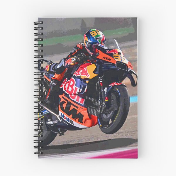 Item preview, Brad Binder racing his 2025 MotoGP Motorcycle accelerating out of the corner making a small wheelie abstract designed and sold by Rodissimus1984.