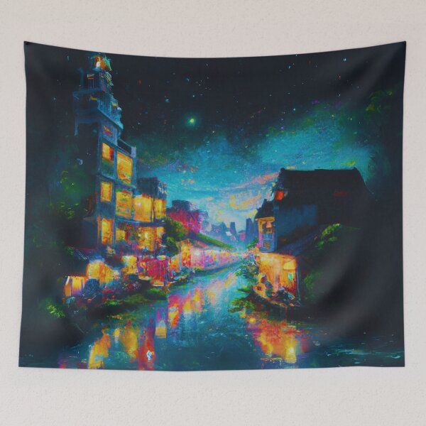 Item preview, The Starry Night of waterside ancient town designed and sold by MerryCrown.