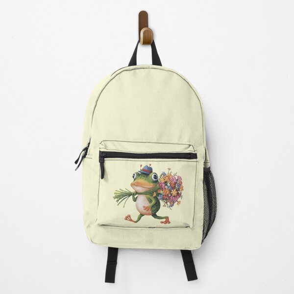 Item preview, Green frog in a hat with flowers designed and sold by MagelliShop.