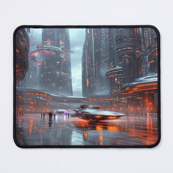 Item preview, Futuristic city in the rain designed and sold by ArtNames.