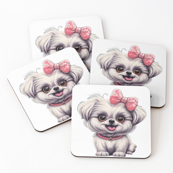 Item preview, Adorable dog. Small dog. Color: white, pink, red, gray designed and sold by MagelliShop.