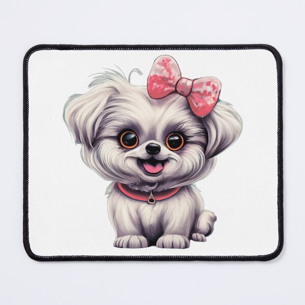 Item preview, Adorable dog. Small dog. Color: white, pink, red, gray designed and sold by MagelliShop.