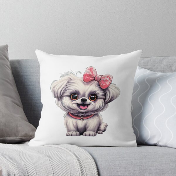 Item preview, Adorable dog. Small dog. Color: white, pink, red, gray designed and sold by MagelliShop.