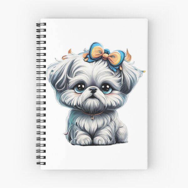 Item preview, Adorable dog. Small dog. Color: white, blue, light blue, gray, yellow designed and sold by MagelliShop.