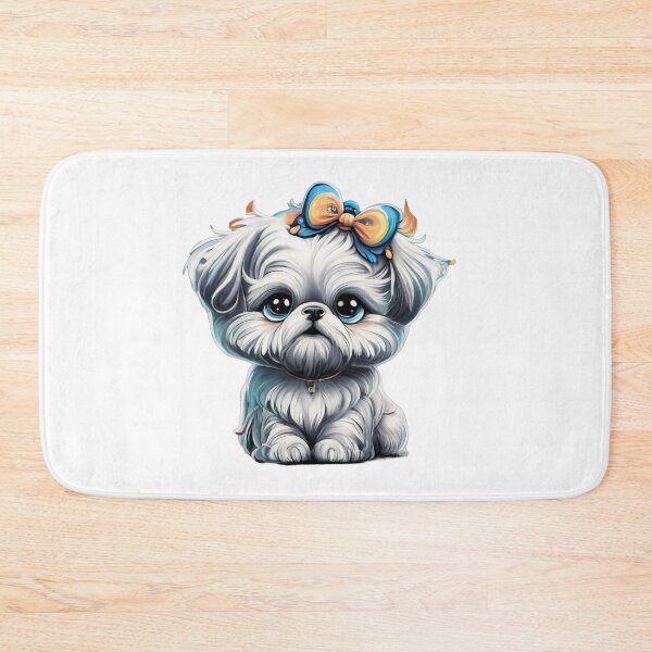 Item preview, Adorable dog. Small dog. Color: white, blue, light blue, gray, yellow designed and sold by MagelliShop.
