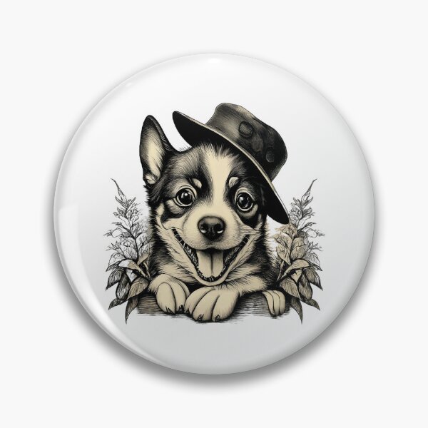 Item preview, A cute, smiling dog wearing a hat designed and sold by MagelliShop.