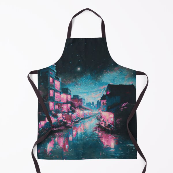 Item preview, The Starry Night of waterside ancient town with pink light designed and sold by MerryCrown.