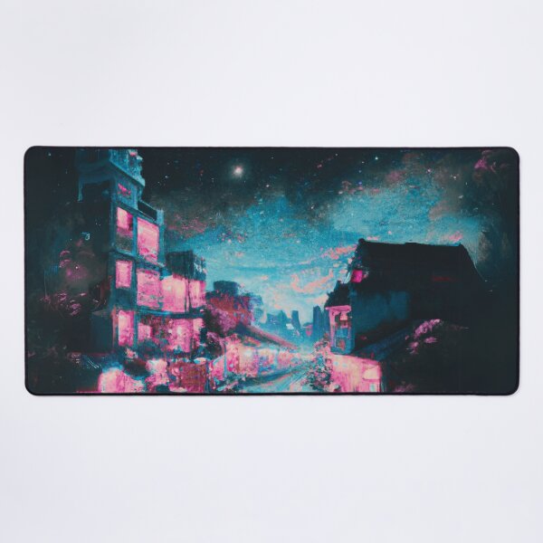 Item preview, The Starry Night of waterside ancient town with pink light designed and sold by MerryCrown.