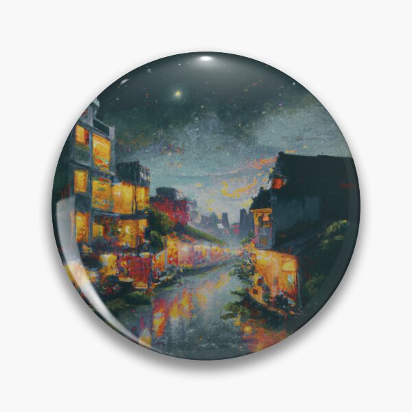 Item preview, The grey Starry Night of waterside ancient town designed and sold by MerryCrown.