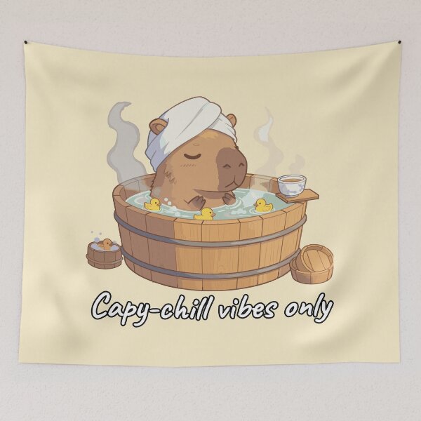 Item preview, Capybara Bath Time – Capy-Chill Vibes Only Cute Animal Art designed and sold by imaginariun.