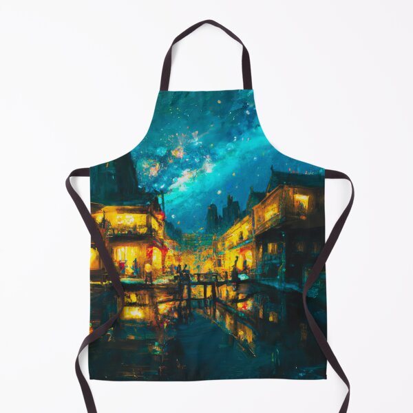 Item preview, The Starry Night of ancient town with beautiful sky designed and sold by MerryCrown.