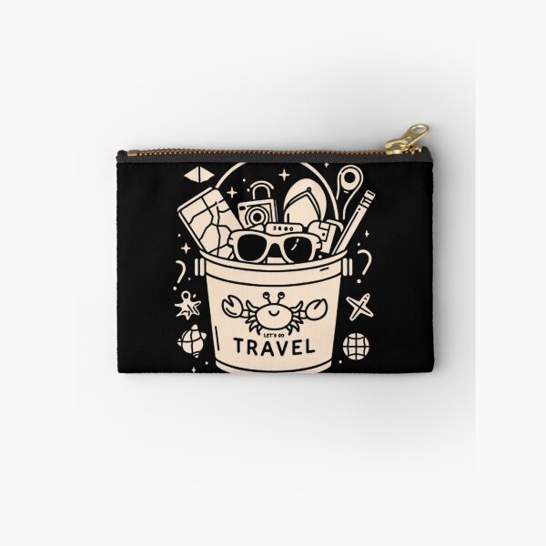 Item preview, let's go Travel Logo – AI Artwork of a Bucket Filled with Travel Icons for Beach Lovers and Adventure-Ready Accessories designed and sold by knalpot-design.