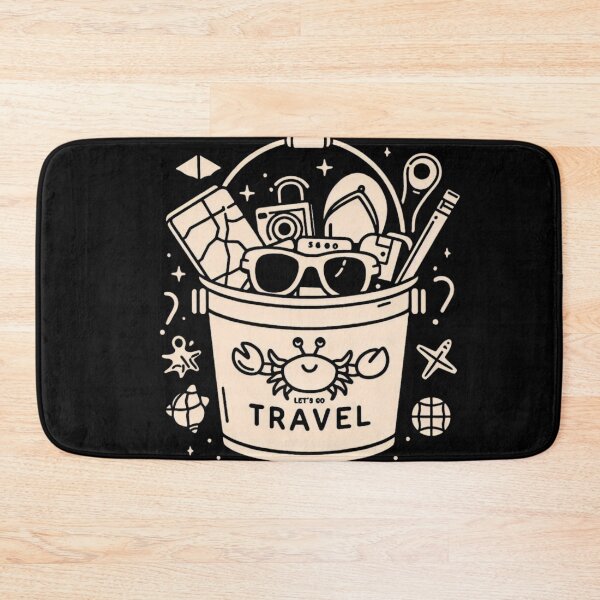 Item preview, let's go Travel Logo – AI Artwork of a Bucket Filled with Travel Icons for Beach Lovers and Adventure-Ready Accessories designed and sold by knalpot-design.