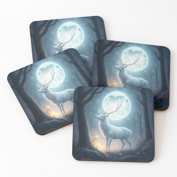 Item preview, Mystical White Deer  under Full Moon designed and sold by Jimy11.