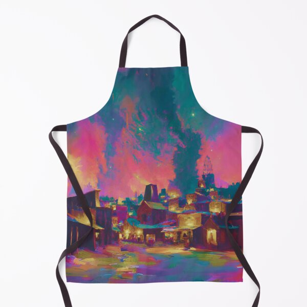 Item preview, The Starry Night of ancient town with colorful sky and land designed and sold by MerryCrown.