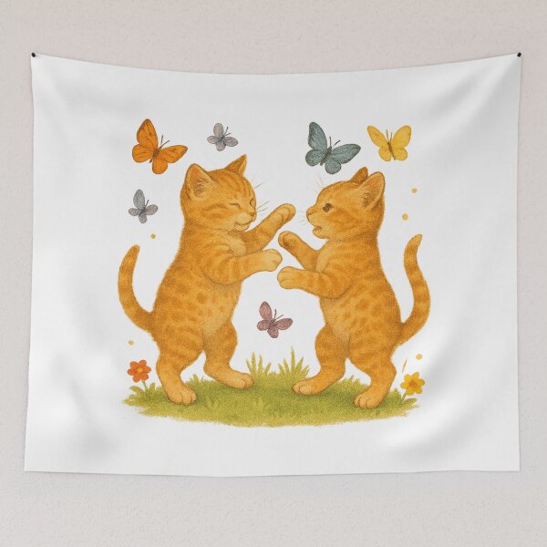 Item preview, Playful Kitten Fight – Two Boxing Cats Illustration designed and sold by branaghbel.