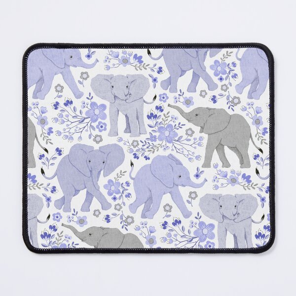 Item preview, Energetic Elephants in Whimsical Wildflowers - amethyst purple designed and sold by Perrin Le Feuvre.