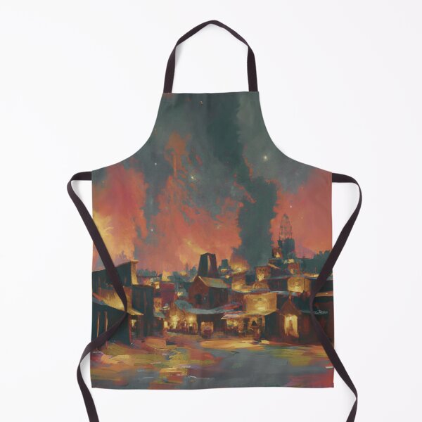 Item preview, The Starry Night of ancient town with dark colorful sky and land designed and sold by MerryCrown.