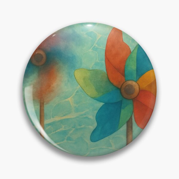 Item preview, Watercolor Pinwheels with Ebru Marbling Background designed and sold by Pacika.