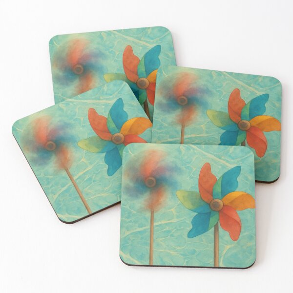 Item preview, Watercolor Pinwheels with Ebru Marbling Background designed and sold by Pacika.