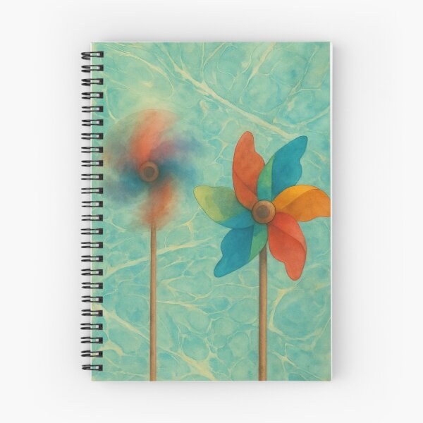 Item preview, Watercolor Pinwheels with Ebru Marbling Background designed and sold by Pacika.