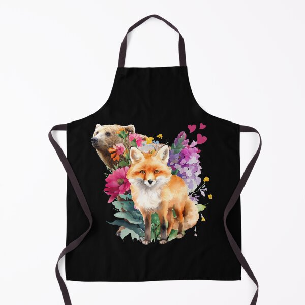 Item preview, Bear and Fox wild flowers floral designed and sold by ClickATee Store .