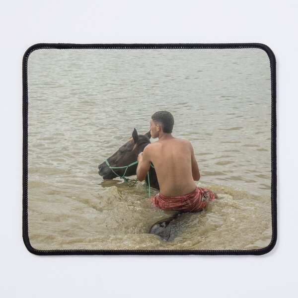 Item preview, Young man riding a horse in the river designed and sold by felipequeiroz.