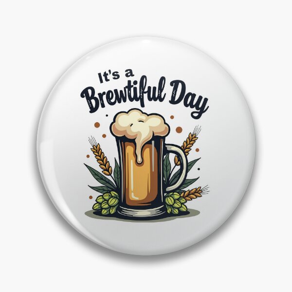 Item preview,  It’s a Brewtiful Day – Fun Beer Lover Pun Design with Hops and Barley designed and sold by Jason123za.