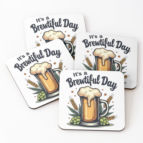 Item preview,  It’s a Brewtiful Day – Fun Beer Lover Pun Design with Hops and Barley designed and sold by Jason123za.