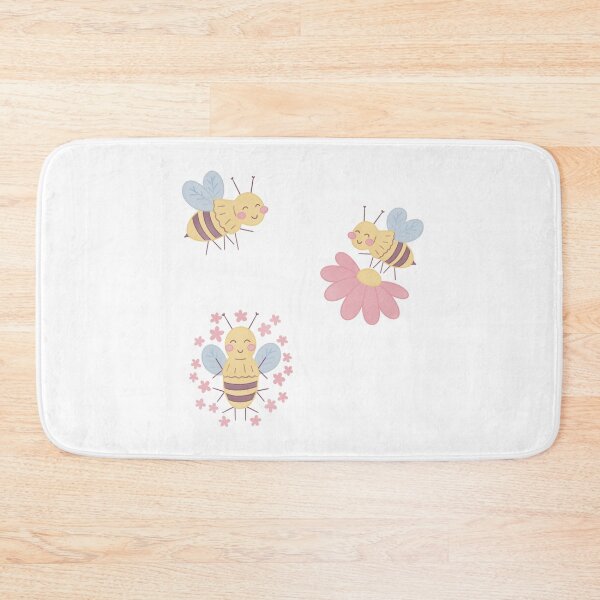 Item preview, Cute little smiling bees with flowers designed and sold by winterpumpkin.