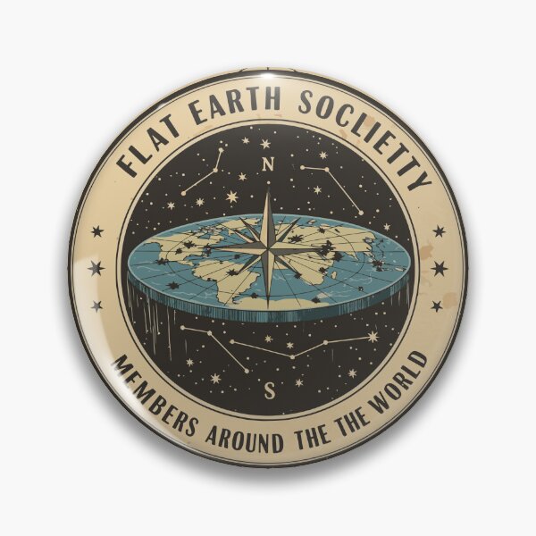 Item preview, Flat Earth Society Seal – Funny Conspiracy Theory Gift, Members Around the World, Retro Science Design designed and sold by Obito-Designs.
