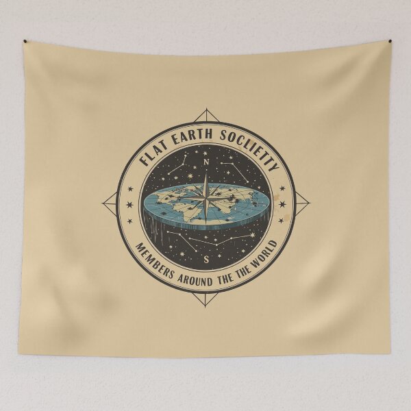 Item preview, Flat Earth Society Seal – Funny Conspiracy Theory Gift, Members Around the World, Retro Science Design designed and sold by Obito-Designs.