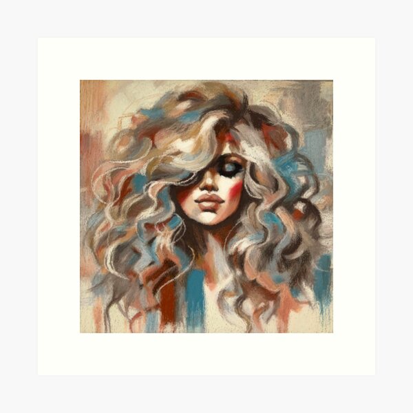 Item preview, Painterly portrait of a woman with blonde curls designed and sold by PainterlyMaster.