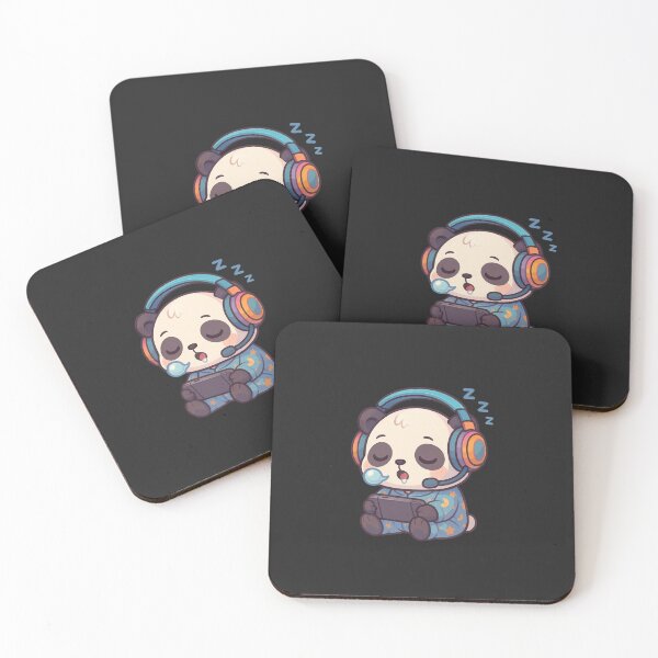 Item preview, Sleepy Gamer Panda – Cute Chibi in Pajamas with Headphones** designed and sold by ColorSplash123.