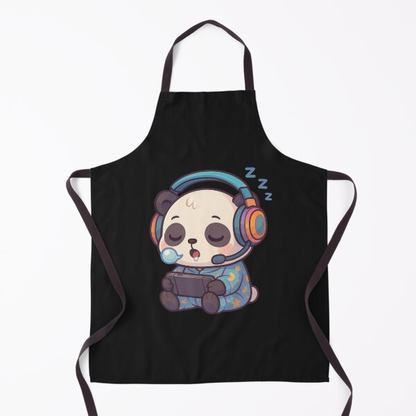 Item preview, Sleepy Gamer Panda – Cute Chibi in Pajamas with Headphones** designed and sold by ColorSplash123.