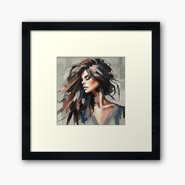 Item preview, A painterly portrait of a brunette woman designed and sold by PainterlyMaster.