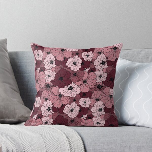 Item preview, Moody Maroon and Pink Floral Bloom Pattern designed and sold by Alice-AJ.