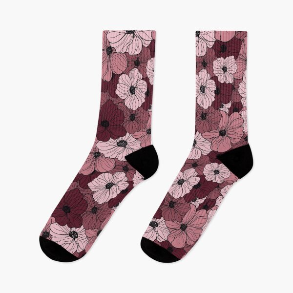 Item preview, Moody Maroon and Pink Floral Bloom Pattern designed and sold by Alice-AJ.