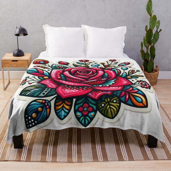 Artikelvorschau, Boho Red Rose Blumenaufkleber, Bohemian, Bloom Boom, Frühling, Blumen entworfen und verkauft von Expressions-Sel.