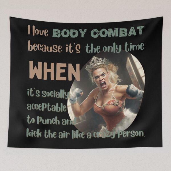 Item preview,  "Funny Body Combat Quote – Punch and Kick the Air Like a Crazy Person" designed and sold by Cute-Jory-Store.