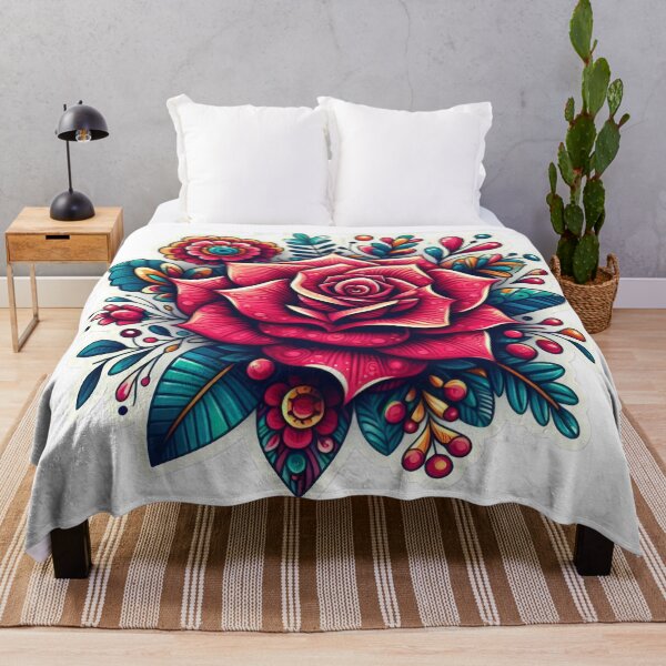 Artikelvorschau, Boho Rose Blumenaufkleber, Bohemian, Bloom Boom, Frühling, Blumen entworfen und verkauft von Expressions-Sel.