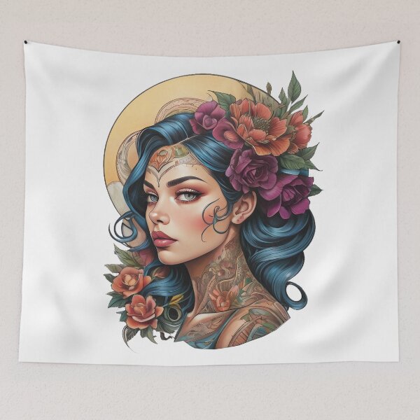 Item preview, Expressive Female Portrait – Abstract Line Art of a Woman's Face designed and sold by PrintGood.