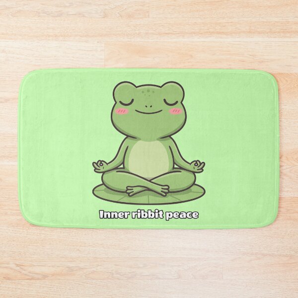 Item preview, Zen Frog on Lily Pad – Inner Ribbit Peace Cute Yoga Animal Art designed and sold by imaginariun.