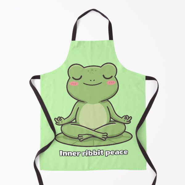 Item preview, Zen Frog on Lily Pad – Inner Ribbit Peace Cute Yoga Animal Art designed and sold by imaginariun.