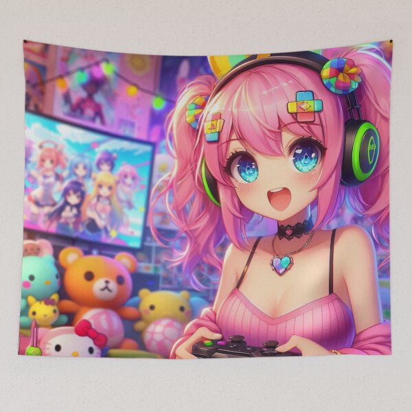 Item preview, Pink-Haired Gamer Girl designed and sold by CailaStyle.