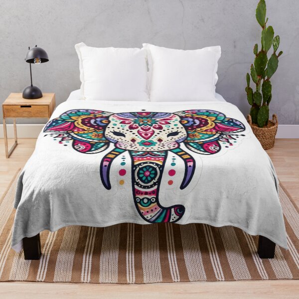 Item preview, boho colored Indian elephant floral sticker,Bohemian,Bloom Boom,Spring,floral designed and sold by Expressions-Sel.
